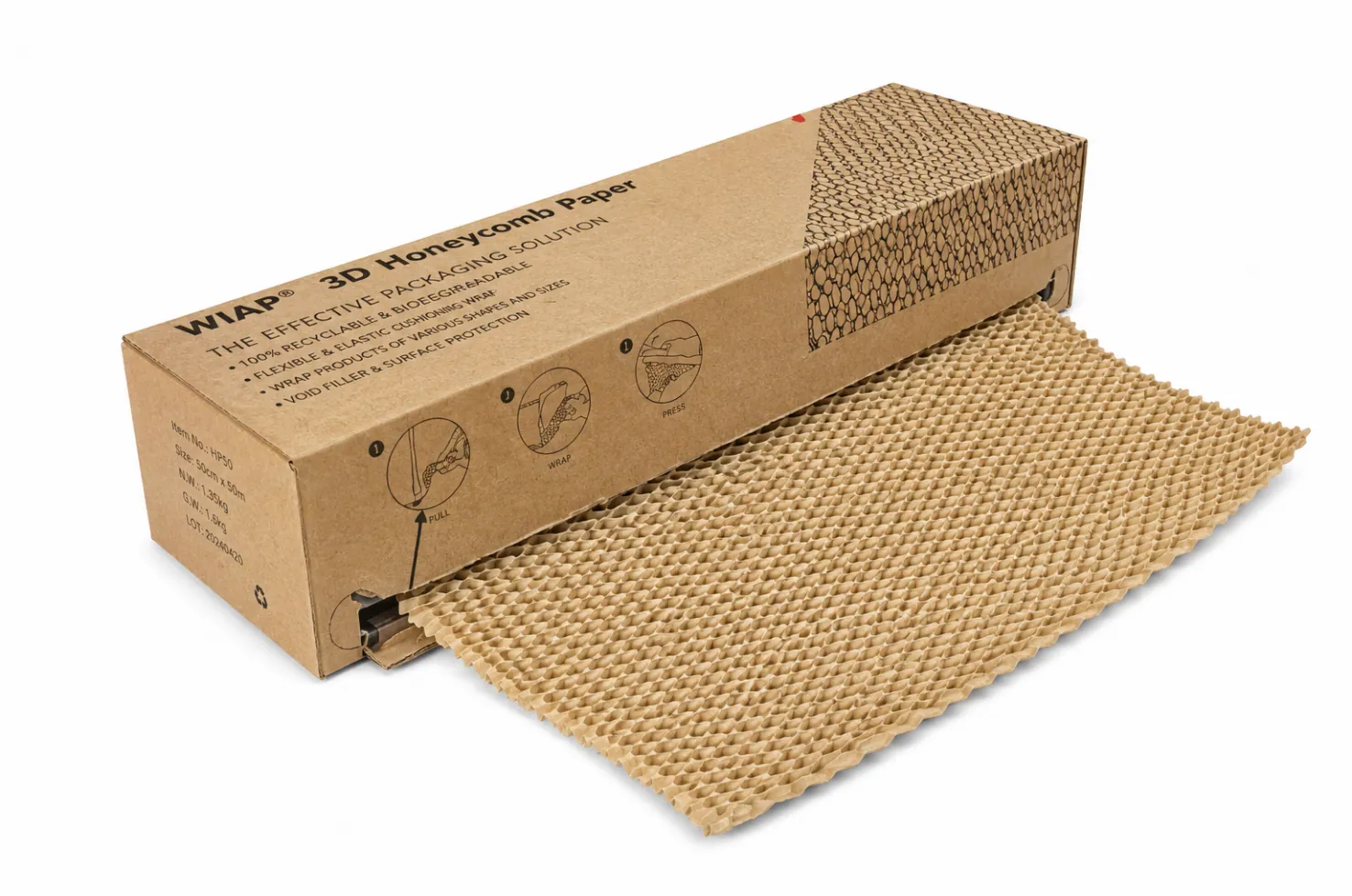 Carta alveolare in dispenser da banco Honeycomb